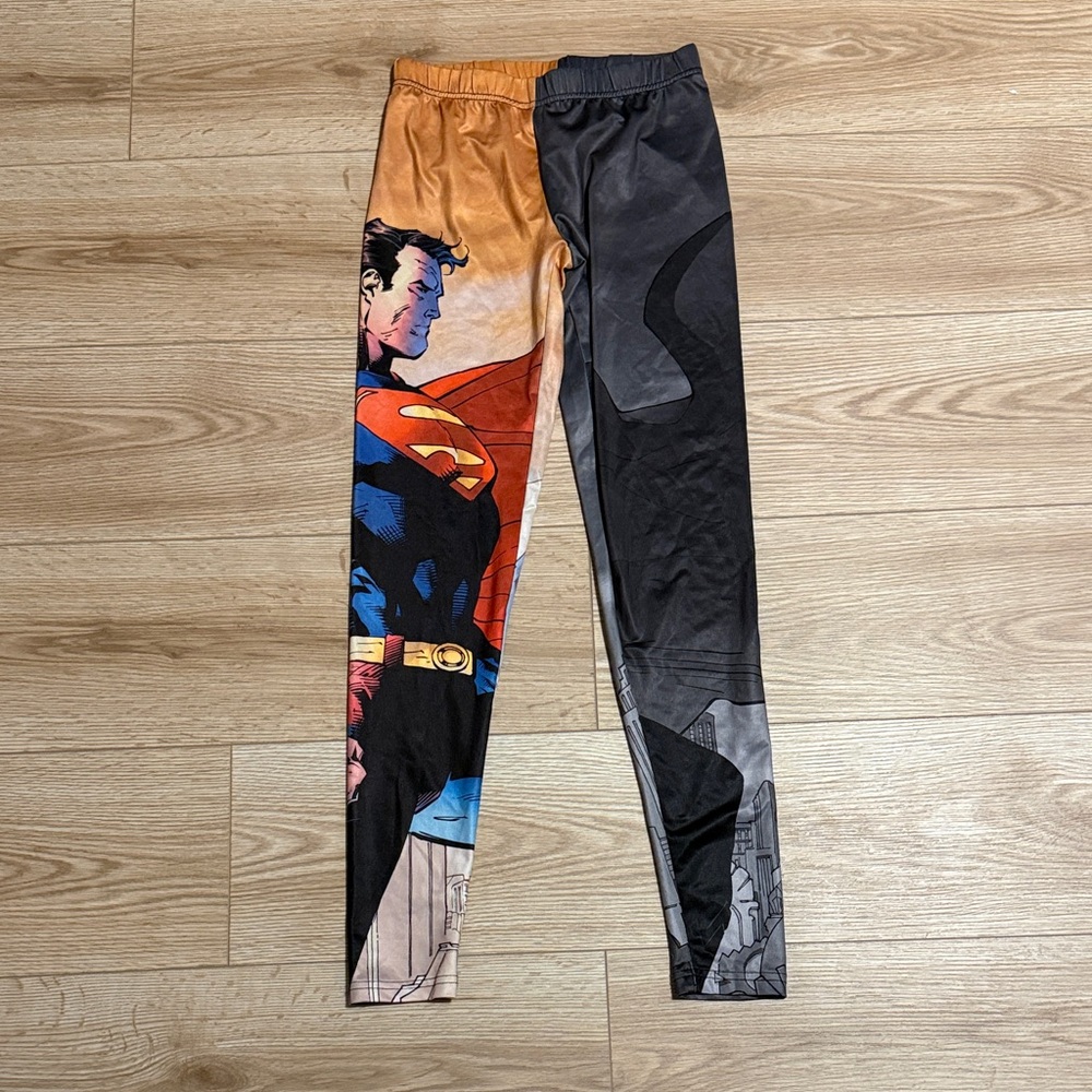 DC Comics Superman Panel Graphic Leggings - Black, Blue, Red, Orange